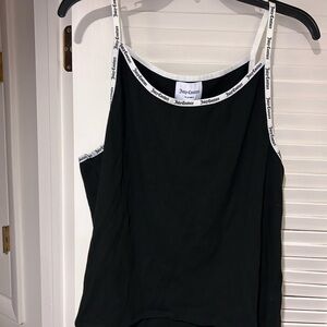 Juicy Couture Black Ribbed Tank with White Logo Trim